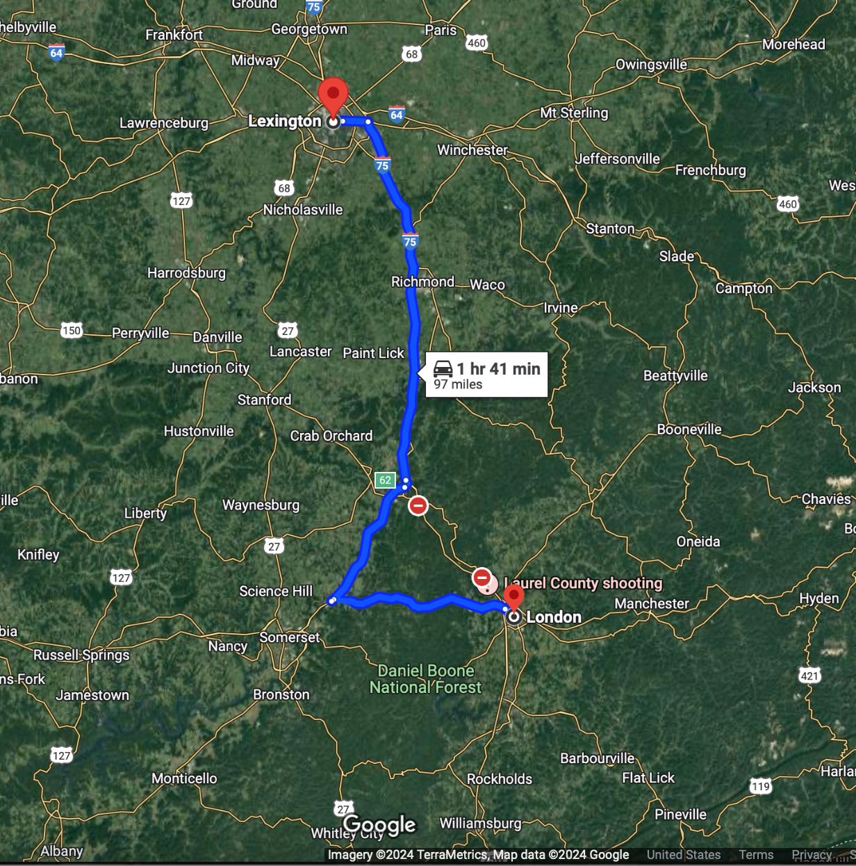 Police identify suspected gunman after seven people injured on Kentucky freeway as suspect still